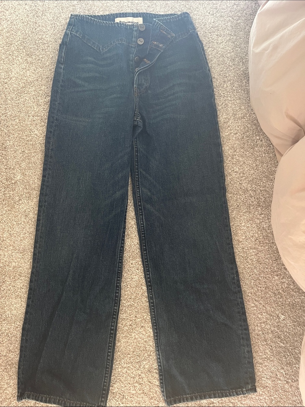 Reformation Dark Blue Wide-Leg Jeans